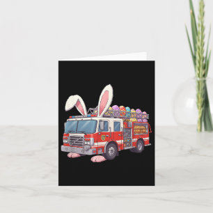 Carte Camion Bunny Pâques Jour de Pâques Pompiers Garçon
