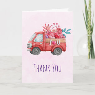 Carte Camion d'amour mignon avec Merci de fret cardiaque