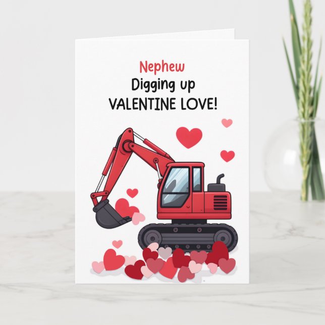 Carte Camion de construction de la Saint-Valentin pour n (Devant)