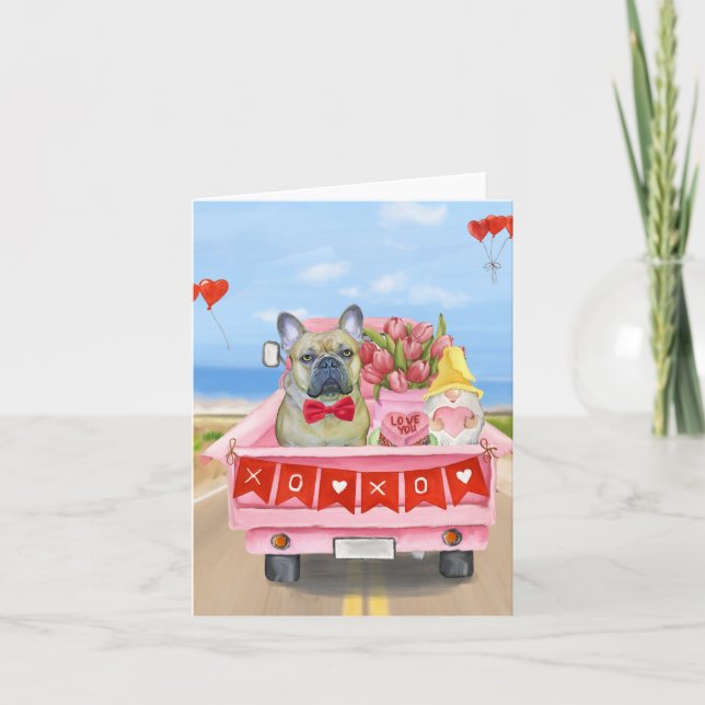 Carte Camion de la Saint-Valentin pour Bouledogue França (Devant)