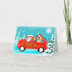 Carte camion de livraison de cadeaux de Noël pour bouled