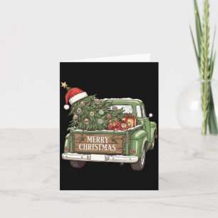 Carte Camion de Noël Vintage Joyeux Noël Hommes Femmes
