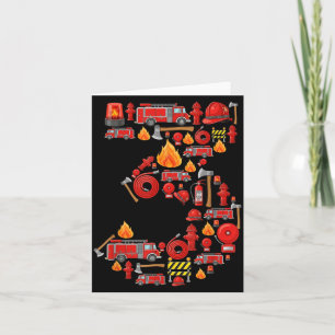 Carte Camion de pompiers 3e anniversaire garçon pompier