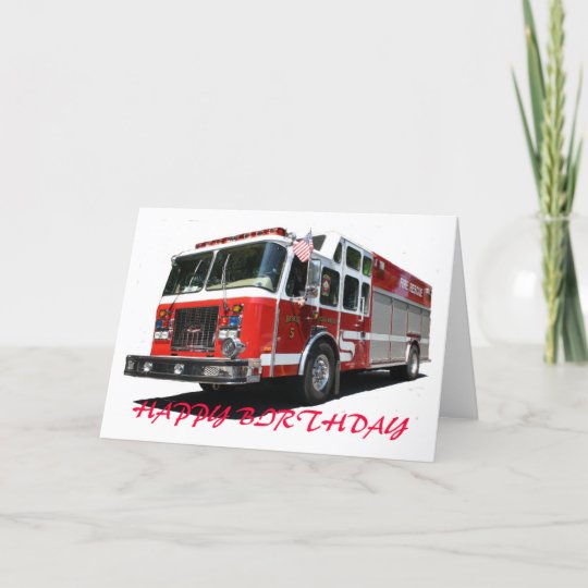 Carte Camion De Pompiers De Joyeux Anniversaire Zazzle Fr
