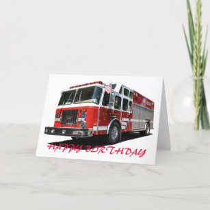 Cartes Camion Pompiers D Anniversaire Zazzle Fr