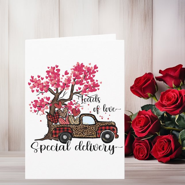 Carte Camion du cœur Chargé d'amour Saint Valentin (Créateur téléchargé)