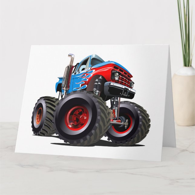 Carte Camion monstre de dessin animé (Devant)
