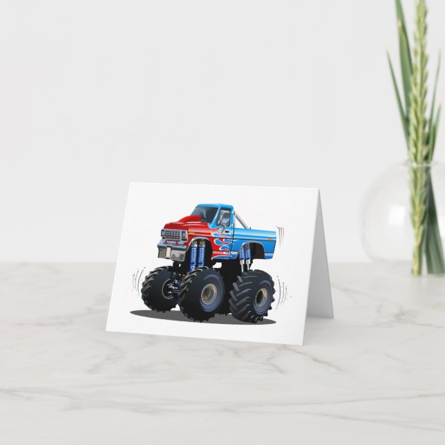 Carte Camion monstre de dessin animé (Devant)
