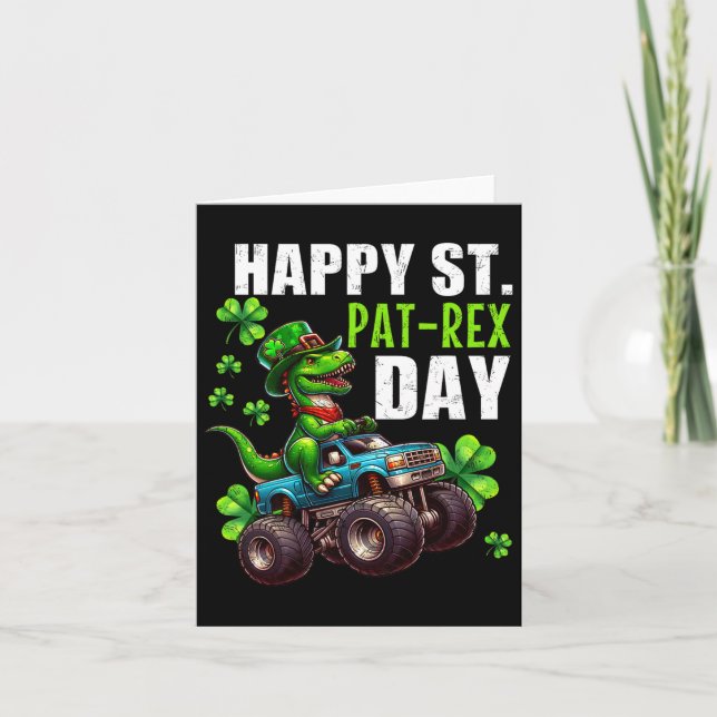 Carte Camion Monstre T-rex Jour de St Patrick  (Devant)