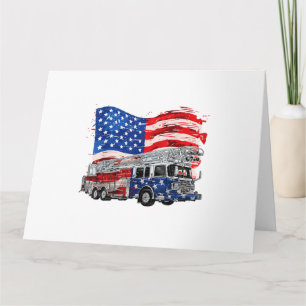 Carte Camion pompier rétro pompier pompier États-Unis Dr