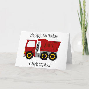 Carte Camion rouge - Anniversaire personnalisé