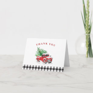 Carte Camion Rouge de Noël Merci