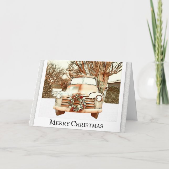 Carte Camion vintage - Joyeux Noël (Devant)