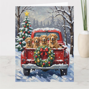 Carte Camionnette Rouge de Noël au Lappish Finlandais Fê