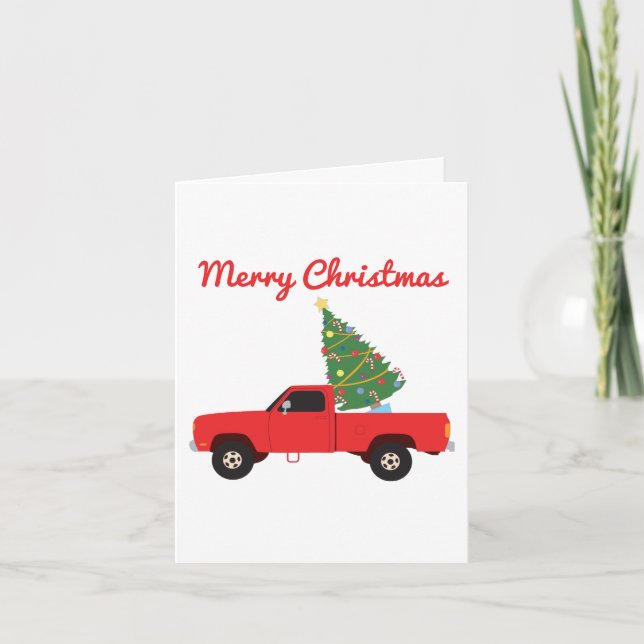 Carte Camionnette Sapin de Noël (Devant)