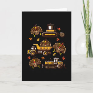 Carte Camions de construction de Thanksgiving pour enfan