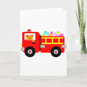 Carte Camions de pompiers de l'amour en quantité - Saint