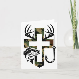 Carte Camo de jeunesse Foi Chasse Pêche Croix Crochet Ch