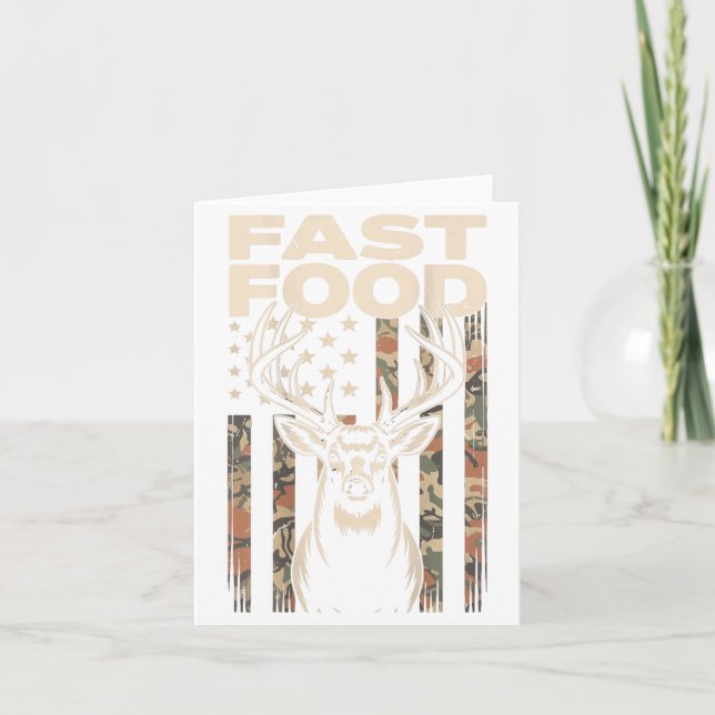 Carte Camo Deer Hunting Fast Food Gag Hunter Gift Funny  (Devant)