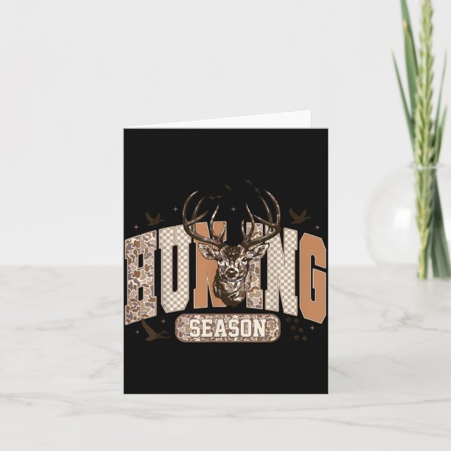 Carte Camo Deer Hunting Season Wildlife Buck Antlers Hun (Devant)