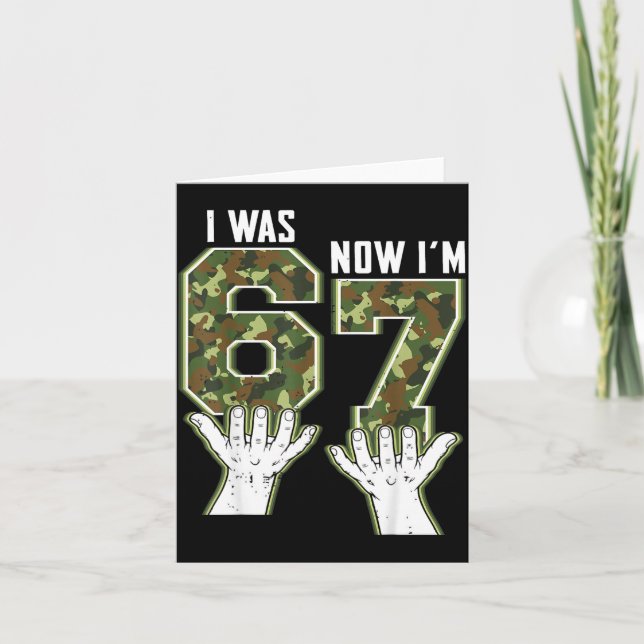 Carte Camo Drôle 6 7 Anniversaire Anniv (Devant)