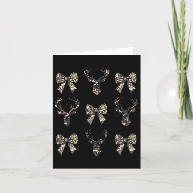 Carte Camo Us Drapeau Cerf Elk Chasse Chasseur Coquette  (Devant)