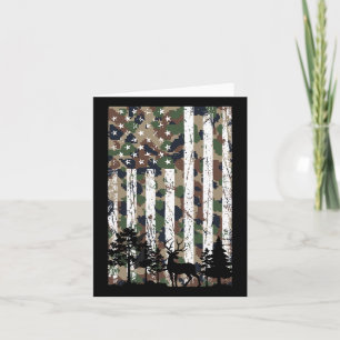 Carte Camo vintage Drapeau américain Chasse Camoflage de