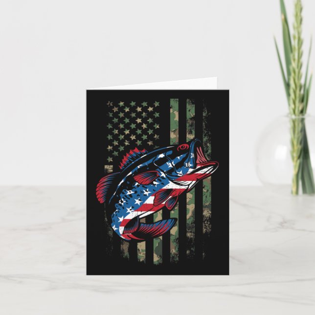 Carte Camouflage du drapeau américain de la pêche (Devant)