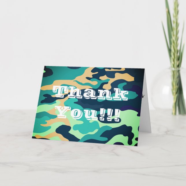 Carte Camouflage Greeting Card (Devant)