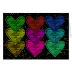 Carte Camouflage Heart Motif des couleurs