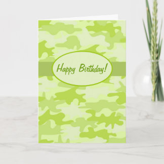 Carte Camouflage Lime Green Joyeux Anniversaire personna