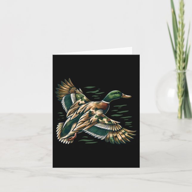 Carte Camouflage Old School Camo Coquette Bow Duck Hunti (Devant)