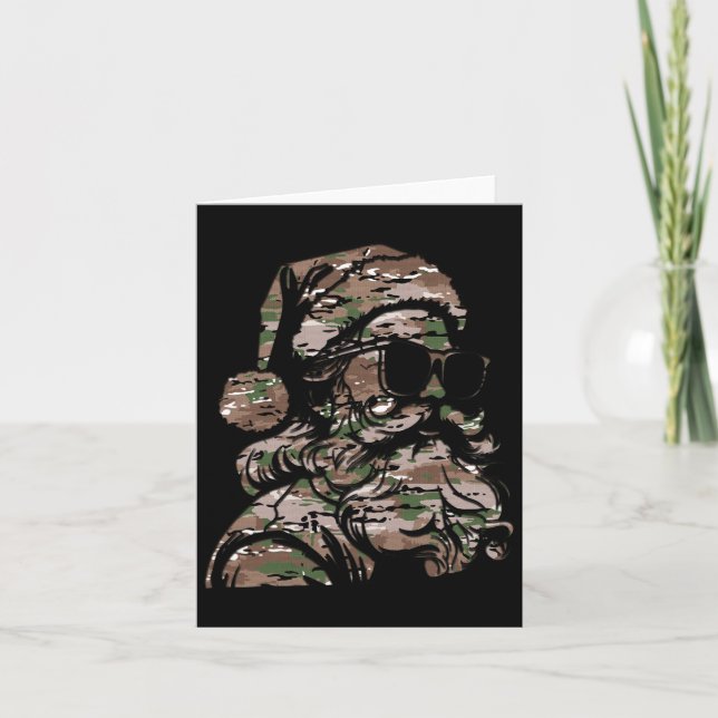 Carte Camouflage Sungles de Noël Silhouette Camo Multi (Devant)