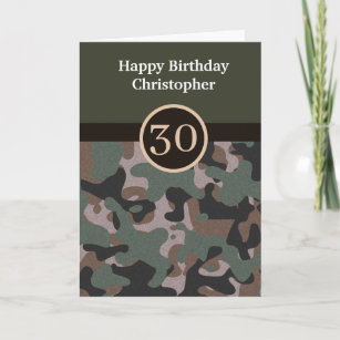 Carte Camouflage vert 30e anniversaire