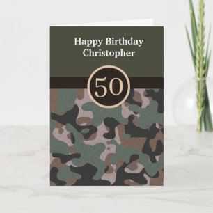 Carte Camouflage Vert 50e Anniversaire