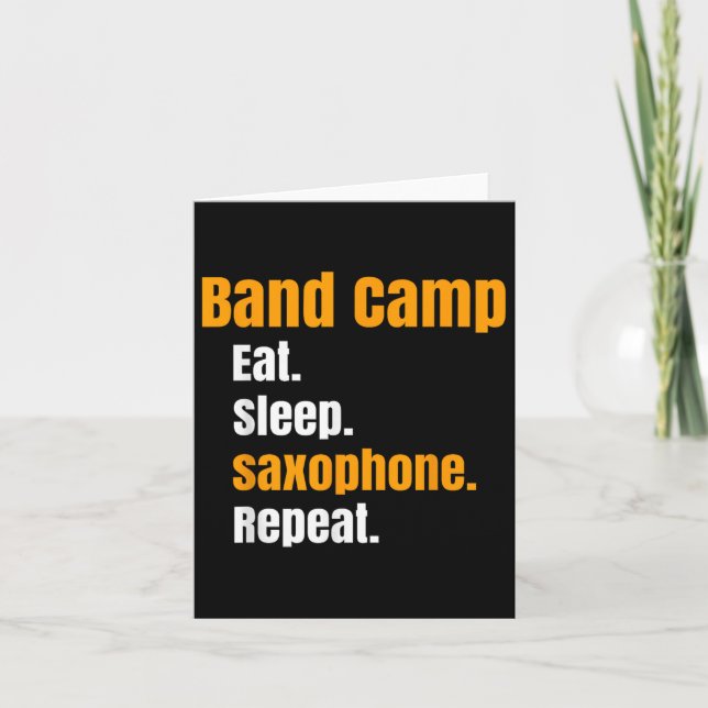 Carte Camp de bande Manger Saxophone Saxophone Répéter É (Devant)