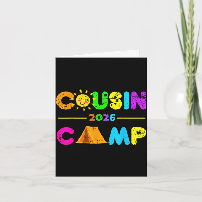 Carte Camp de cousins 2026 camping feu de camp vacances  (Devant)