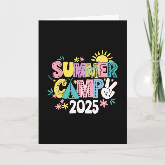 Carte Camp d'été drôle 2025 Vacances d'été Tendance Fa (Devant)