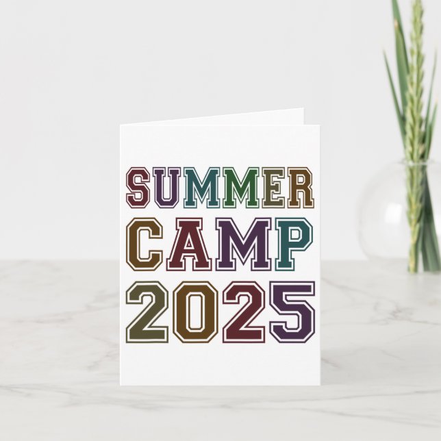 Carte Camp d'été pour enfants 2025 Camping enseignant Éq (Devant)