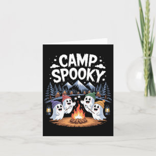 Carte Camp Éffrayant Halloween Camping Randonnées Hommes