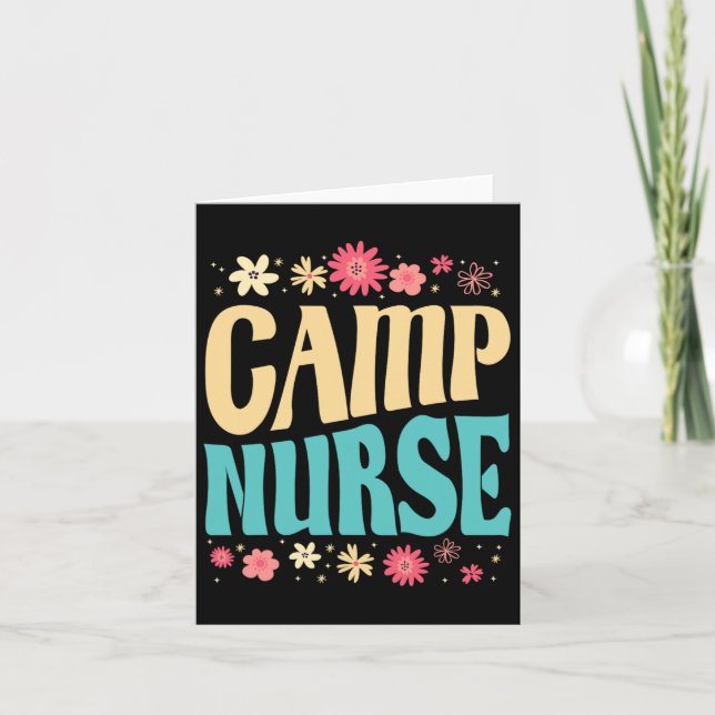 Carte Camp Nurse Floral Outfit Summer Camping Inscrit (Devant)