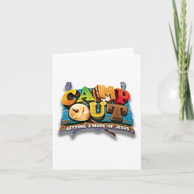 Carte Camp Out'Obtient Plus De Jésus. Un été Cool ! (Devant)