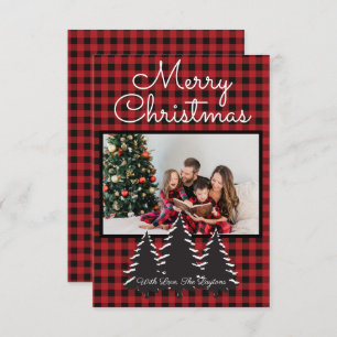 Carte Campagne noir et rouge Buffalo Plaid Photo