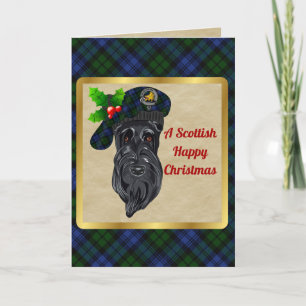 Carte Campbell Badge & Tartan Noël personnalisé