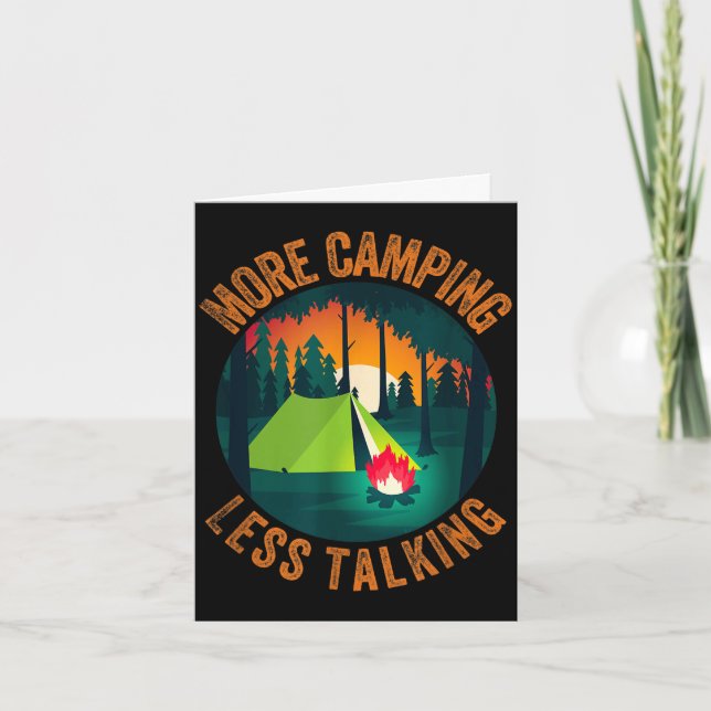 Carte Campement drôle sarcastique plus de camping moins  (Devant)