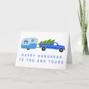 Carte Camper de Noël Cute Trailer Camper Vintage RV