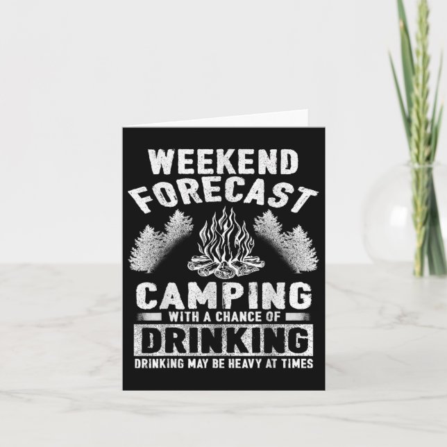 Carte Camper Fun Week-End Prévision Camping Avec Chance  (Devant)