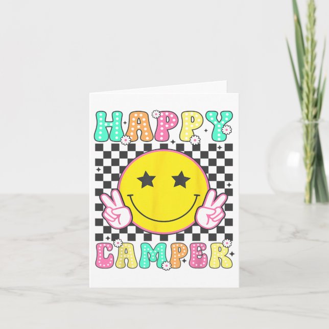 Carte Camper Happy Camp D'Été Camping Pour Hommes Femmes (Devant)