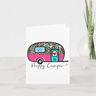 Carte Camper Happy Summer Camp Camping Leopard Funny Gla