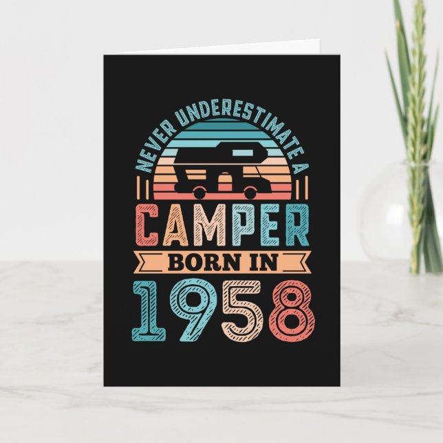 Carte Camper né en 1958 70e anniversaire Cadeau RV Campi (Devant)